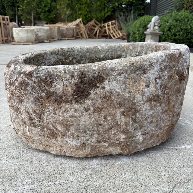 Early 20th Century Antique Limestone Trough 51626m 26"l For Sale - Image 5 of 7