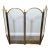 Vintage Brass & Glass Fireplace Screen - Arched Hollywood Regency Folding Screen For Sale