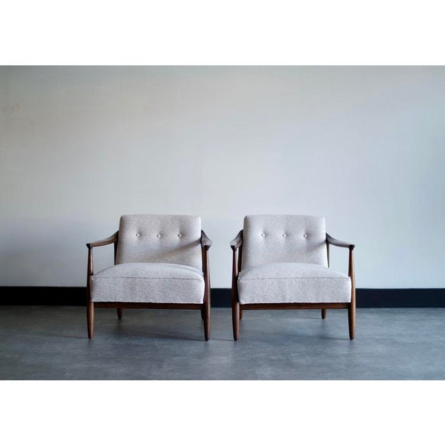 Mid-Century Modern Set of Walnut Lounge Chairs by Erwin Lambeth, Circa 1950s For Sale - Image 3 of 9