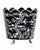 Dark Navy & White Scalloped Footed Planter, Medium For Sale