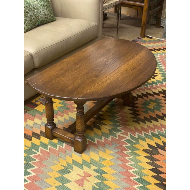 Mid 20th Century English Oak Drop Leaf Coffee Table For Sale - Image 9 of 13