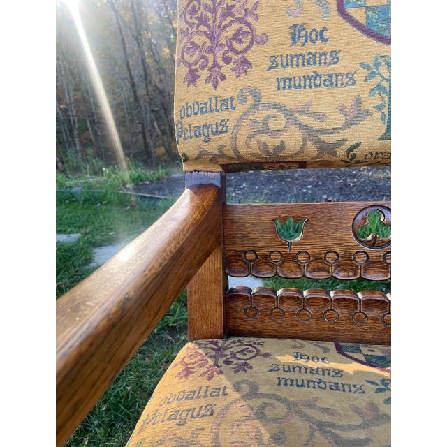 Late 20th Century Arts and Crafts Stickley-Style Oak Armchair For Sale - Image 14 of 14