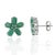Contemporary Handcrafted 5.02 Ct Natural Green Emerald Floral Cluster Stud Earrings 2 Pieces For Sale - Image 3 of 13