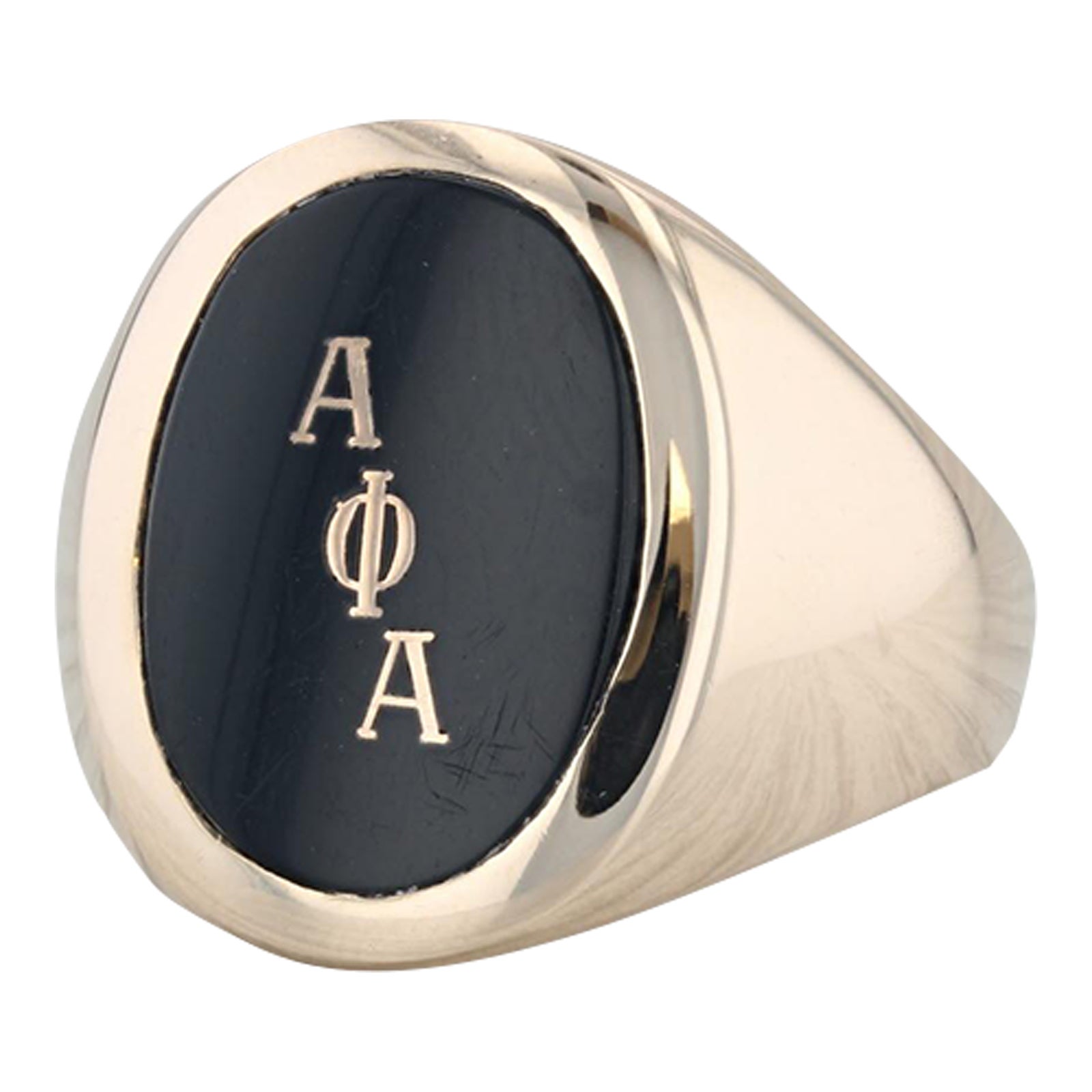 Alpha Phi Alpha Onyx Ring 10k Yellow Gold Size 9.5 Fraternity Signet ...