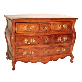 Louis XV Provincial Fruitwood Bombe Chest of Drawers For Sale