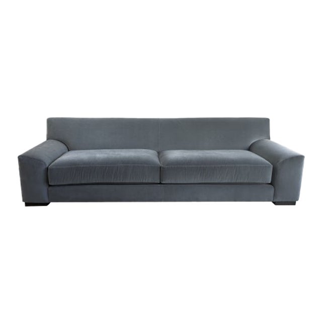 Room & Board Luca Sofa in Subtle Green/Gray Velvet For Sale