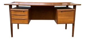 1960's Peter Lovig Nielsen Danish Modern Floating Top Executive Desk