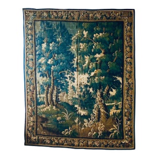 Antique 17th Century Flemish Verdure Landscape Tapestry For Sale