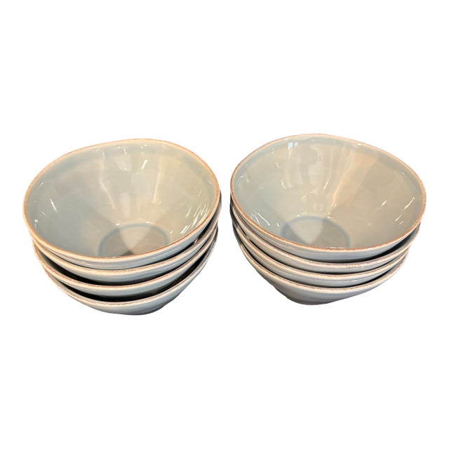Cereal Bowls in the Light Blue Marin Pattern From Crate and Barrel For Sale