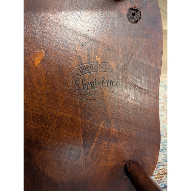 Vintage S. Bent & Brothers Maple Windsor Chairs Duxbury Colonial Style - A Pair For Sale - Image 11 of 12