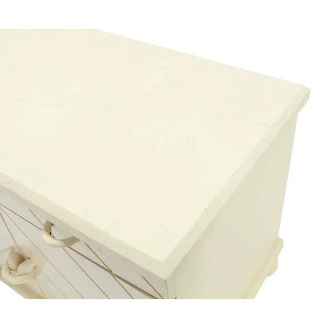 Early 20th Century Mid-Century Modern White Textured Paint Nightstands - a Pair For Sale - Image 5 of 9