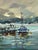 Oil Painting Ships at the Dock in a Calm Sea Yuriy Suprunchuk For Sale - Image 9 of 11