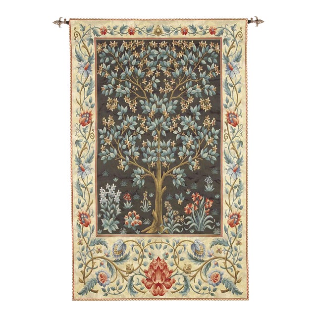 Tree of Life - Dark Loom Woven Tapestry - 92 X 70 Cm (3'0" X 2'4") - Requires Rod Size 2 For Sale