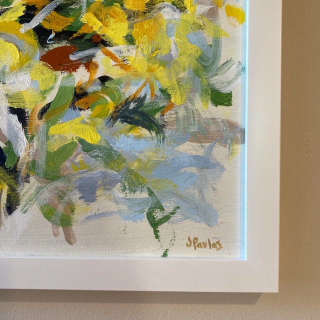 Abstract Contemporary Abstract Floral Painting For Sale - Image 3 of 4