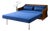 1970s Canadian Teak Pull-Out Sofa Bed in Blue Upholstery, Mid-Century For Sale