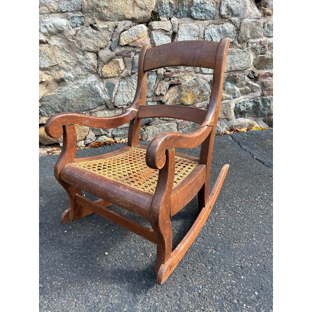 American Antique American Child’s Cane Seat Rocking Chair, Circa 1900 For Sale - Image 3 of 5