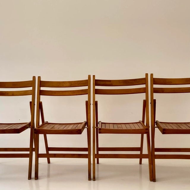 Vintage Wood Folding Chairs, Made in Yugoslavia For Sale - Image 12 of 12