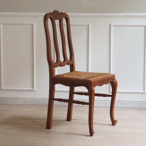 Vintage French Dining Chairs with Woven Seats, Set of 8 For Sale - Image 4 of 17