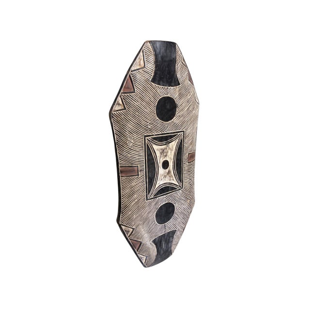 Brown Large Vintage African Bamileke Tribe Shield Cameroon 41" H For Sale - Image 8 of 9