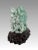 Mid 20th Century Solid Jade Carving of Auspicious Peach With Playful Monkeys on Custom Stand, Chinese Natural Green For Sale - Image 5 of 11