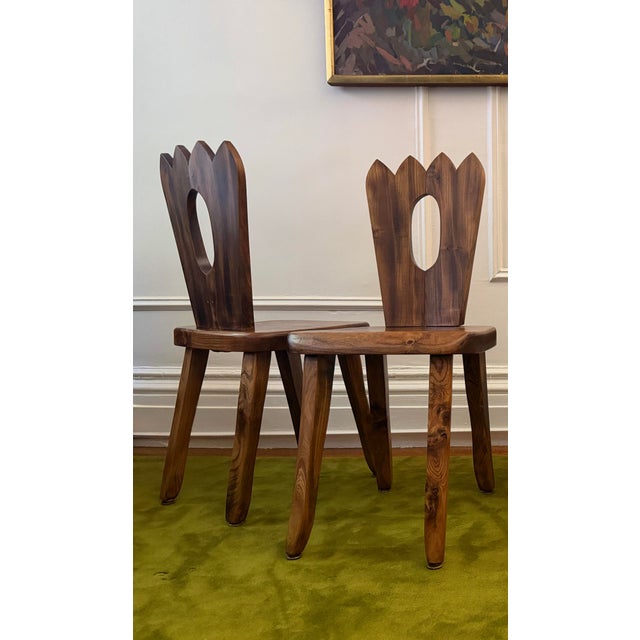 Mid-Century Modern Rare Burled Mid 20th Century Olavi Hanninen Atributed Crown Chairs- Set of Four For Sale - Image 3 of 12