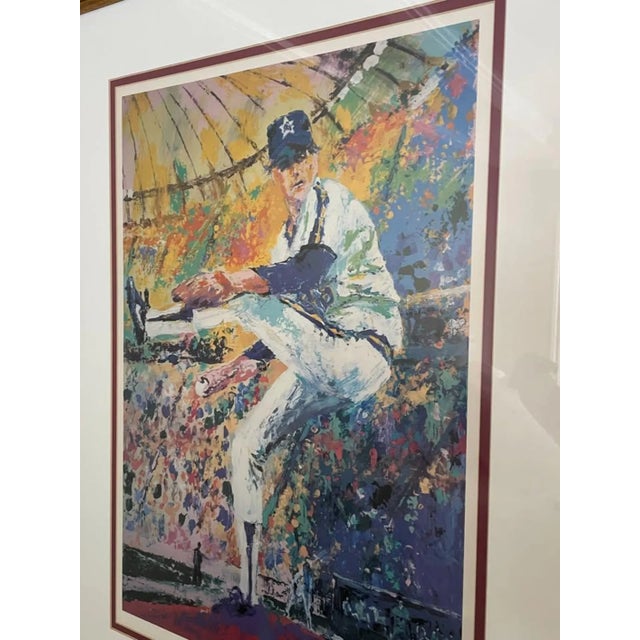 1980s “Gaylord Perry” 1982 Lithograph by LeRoy Neiman – Hand Signed – 39” X 30” Framed For Sale - Image 10 of 10