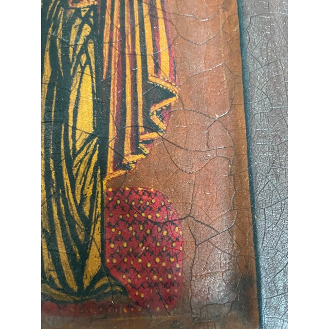 Mid 19th Century Antique Hand Painted Virgin Mary, Our Lady of the Sign, Mary With Christ Child, Panagia Faneromeni of Yaroslavl, Madonna of the Sign, Religious Art For Sale - Image 5 of 18