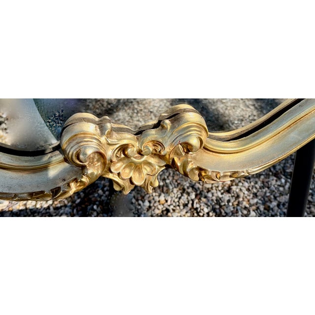 Rococo 1980s Rococo Revival Wall Mirror French Gilt Gold Shellwork & Scrolls 43" Wide For Sale - Image 3 of 7