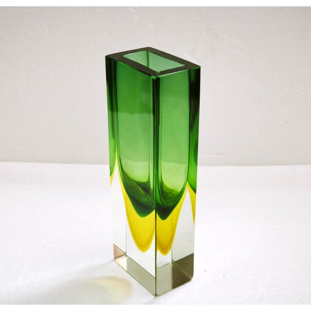 Large Vintage Rectangular Block Vase in Murano Sommerso, Italy, 1960s For Sale - Image 14 of 18