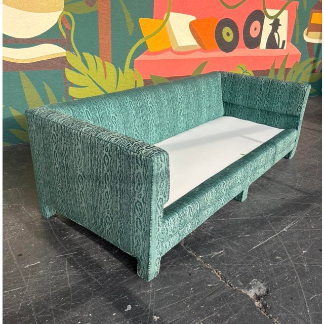 Postmod Parsons Moire Print Sofa For Sale - Image 4 of 9
