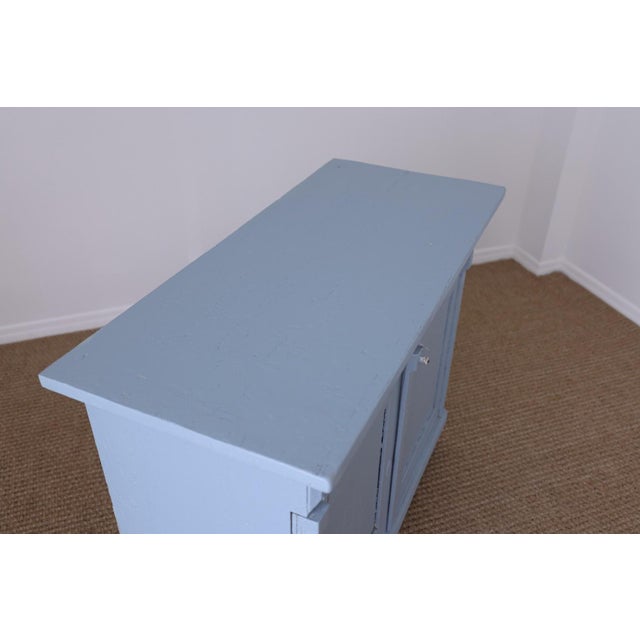 Antique Blue Painted Pine Cupboard - Circa 1880 For Sale - Image 12 of 14