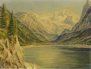 1950 Vintage Original Watercolor, Majesty's Point