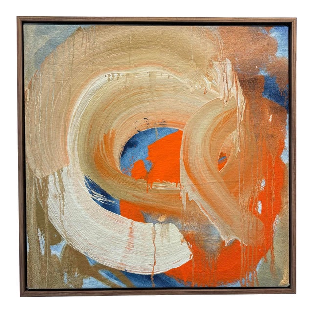 Square Abstract Oil Painting on Canvas by Pamela Staker For Sale