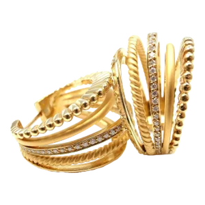 Carrera Y Carrera Melodia 18k Yellow Gold Diamond Hoop Earrings