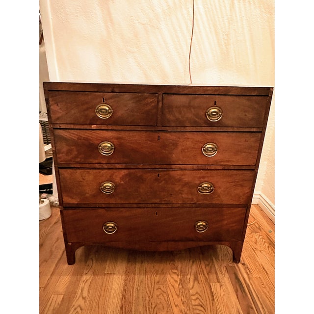 Antique British Mahogany and Walnut Inlaid Chest of Drawers For Sale - Image 10 of 18