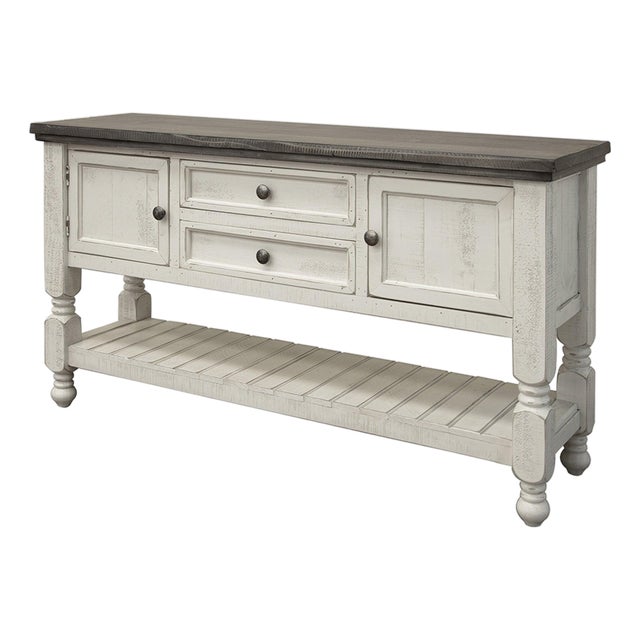 Stonegate Two-Tone Solid Pine Rustic Side Table For Sale