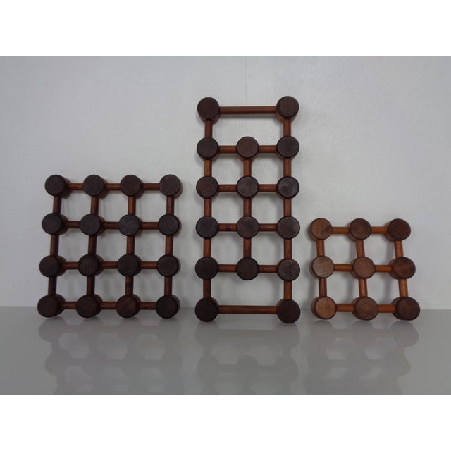 Mid-Century Modern Vintage Danish Teak Coaster by Nissen, 1960s, Set of 3 For Sale - Image 3 of 18