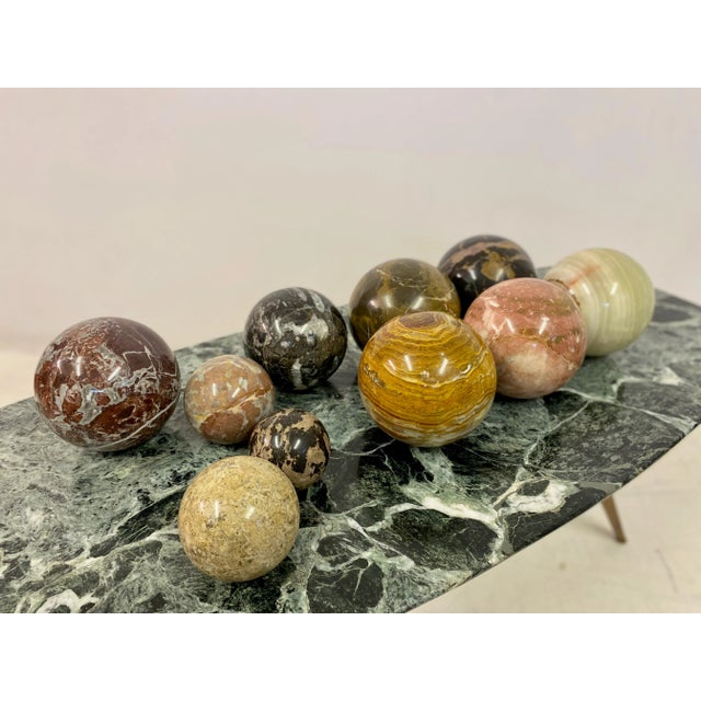 Selection of Specimen Marble and Stone Spheres, Set of 10 For Sale - Image 6 of 13