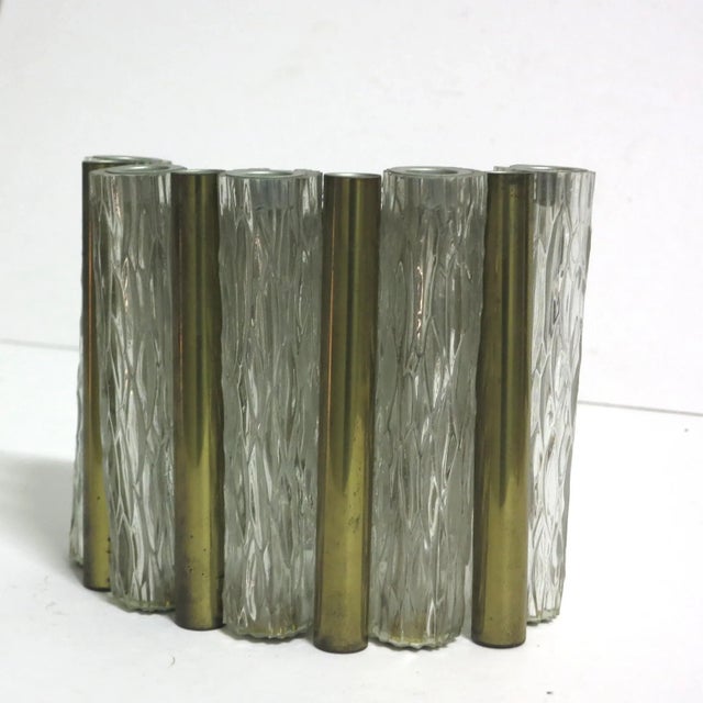 1960s Glass and Brass Wall Lamp from Kaiser Leuchte, 1960s For Sale - Image 5 of 9