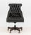 Chesterfield Black Leather Executive Chair, button-tufted upholstery with riveted details, atop a wood base above casters....