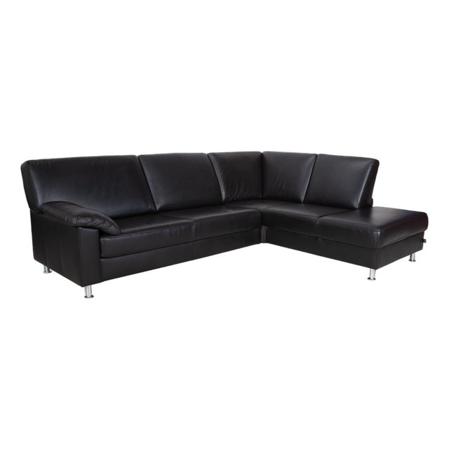 Concept Plus Corner Sofa in Black Leather from Ewald Schillig For Sale