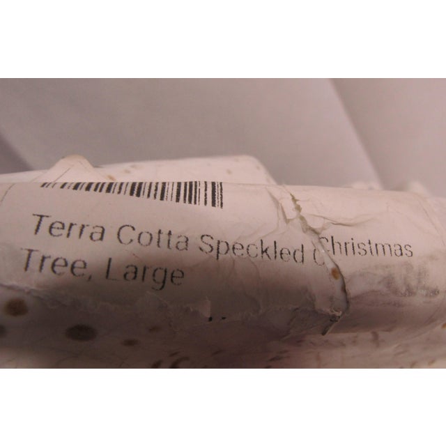 Vintage Pottery Barn Holiday Speckled Christmas Tree Fired Terracotta Figure For Sale - Image 12 of 12