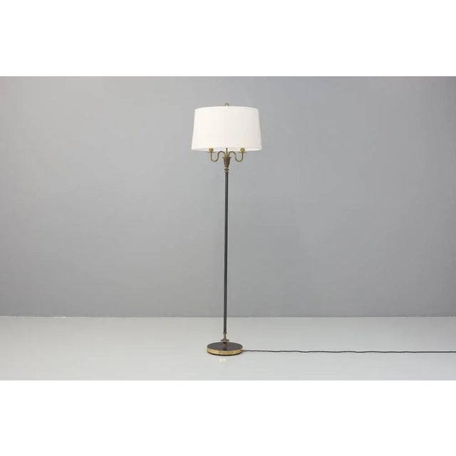 Metal Empire French Brass Floor Lamp, 1950s For Sale - Image 7 of 7
