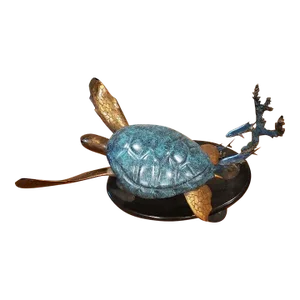 1990s Bronze Sea Turtle Table Base