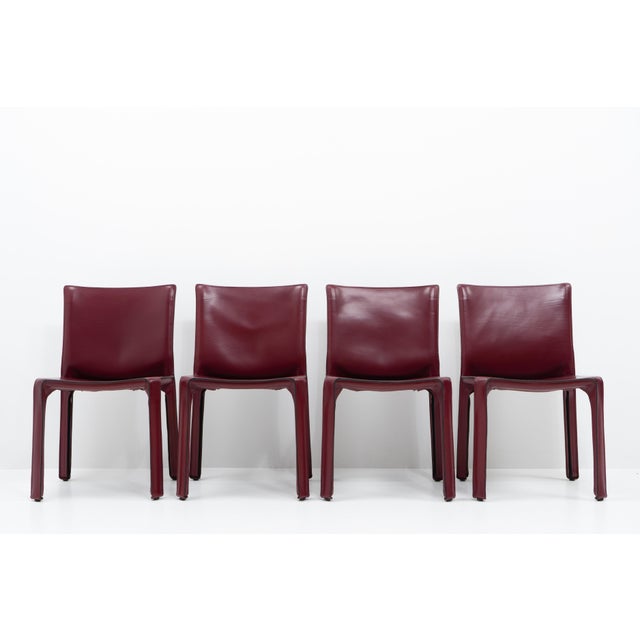 Cassina Cab 412 Chairs by Mario Bellini for Cassina, 1990s, Set of 4 For Sale - Image 4 of 14