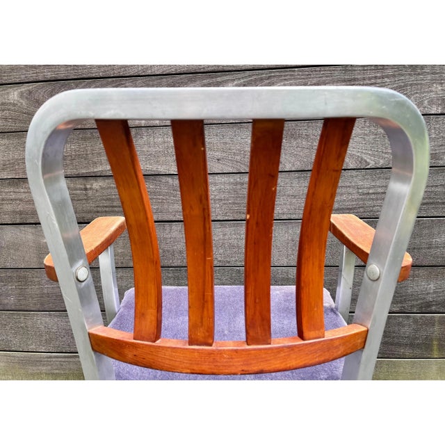 Purple Shaw Walker Aluminum and Wood Armchair, circa 1940 (for restoration) For Sale - Image 8 of 12
