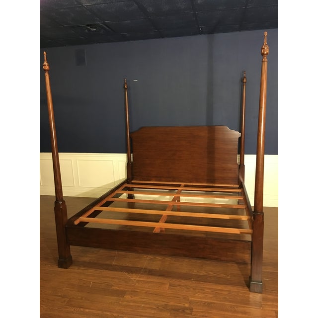 King Size Mahogany Pencil Post Bed by Leighton Hall - Showroom Sample For Sale In Atlanta - Image 6 of 11