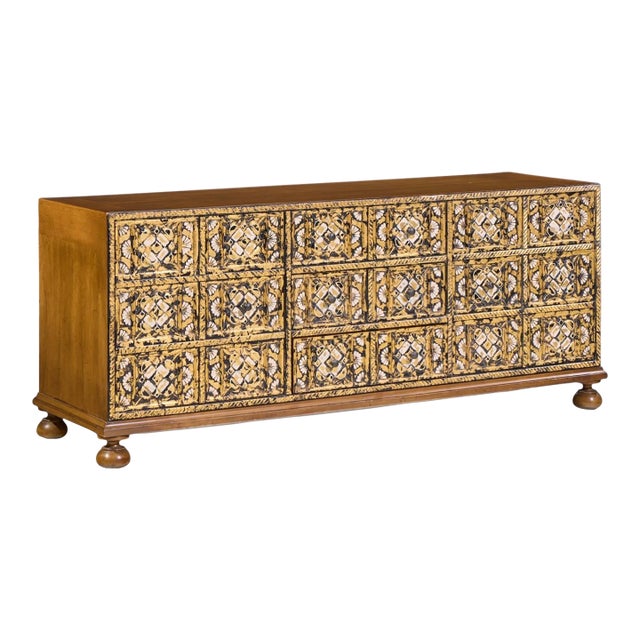 John Widdicomb Mediterranean Mid Century Treasure Chest Credenza For Sale