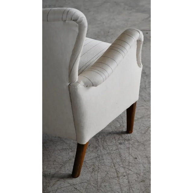 Cream Danish 1950s Low Back Lounge Chair by Fritz Hansen For Sale - Image 8 of 11