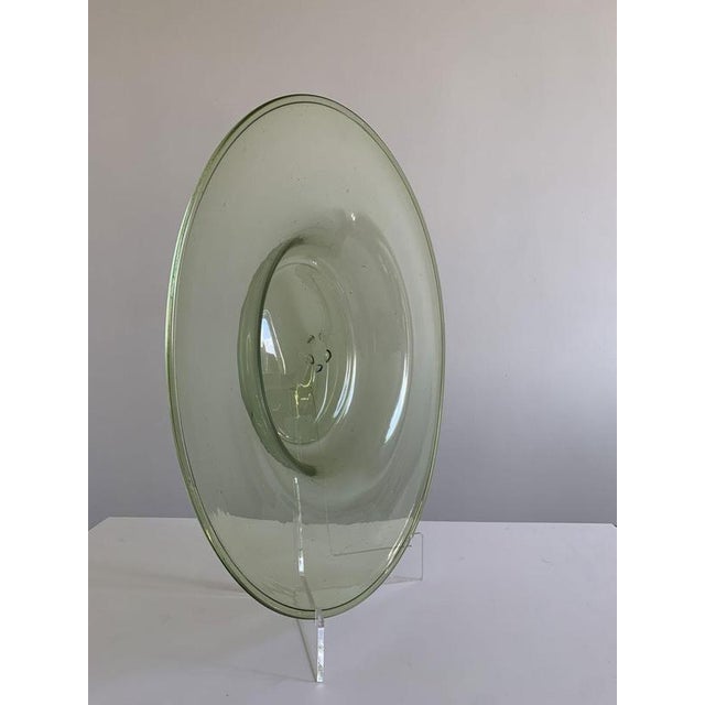 1960s Mid-Century Modern Murano Green Blown Glass Bowl, Venezia, 1960s For Sale - Image 5 of 18
